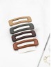 Faux Leather Hair Clips (4pcs)